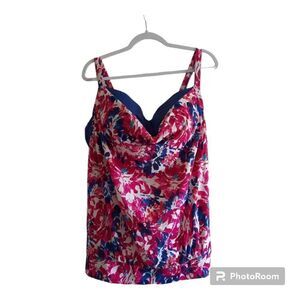Swimsuit 4 All Floral Drape Cowl Tankini Top